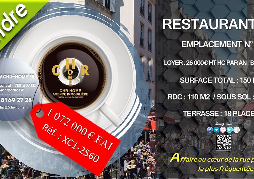 Fonds restaurant à vendre à Paris 2e Arrondissement - RESTAURANT V.A.E EN EMPLACEMENT N°1 AFFAIRE AU CŒUR DE LA RUE PIÉTONNE LA PLUS FRÉQUENTÉE DE PARIS !